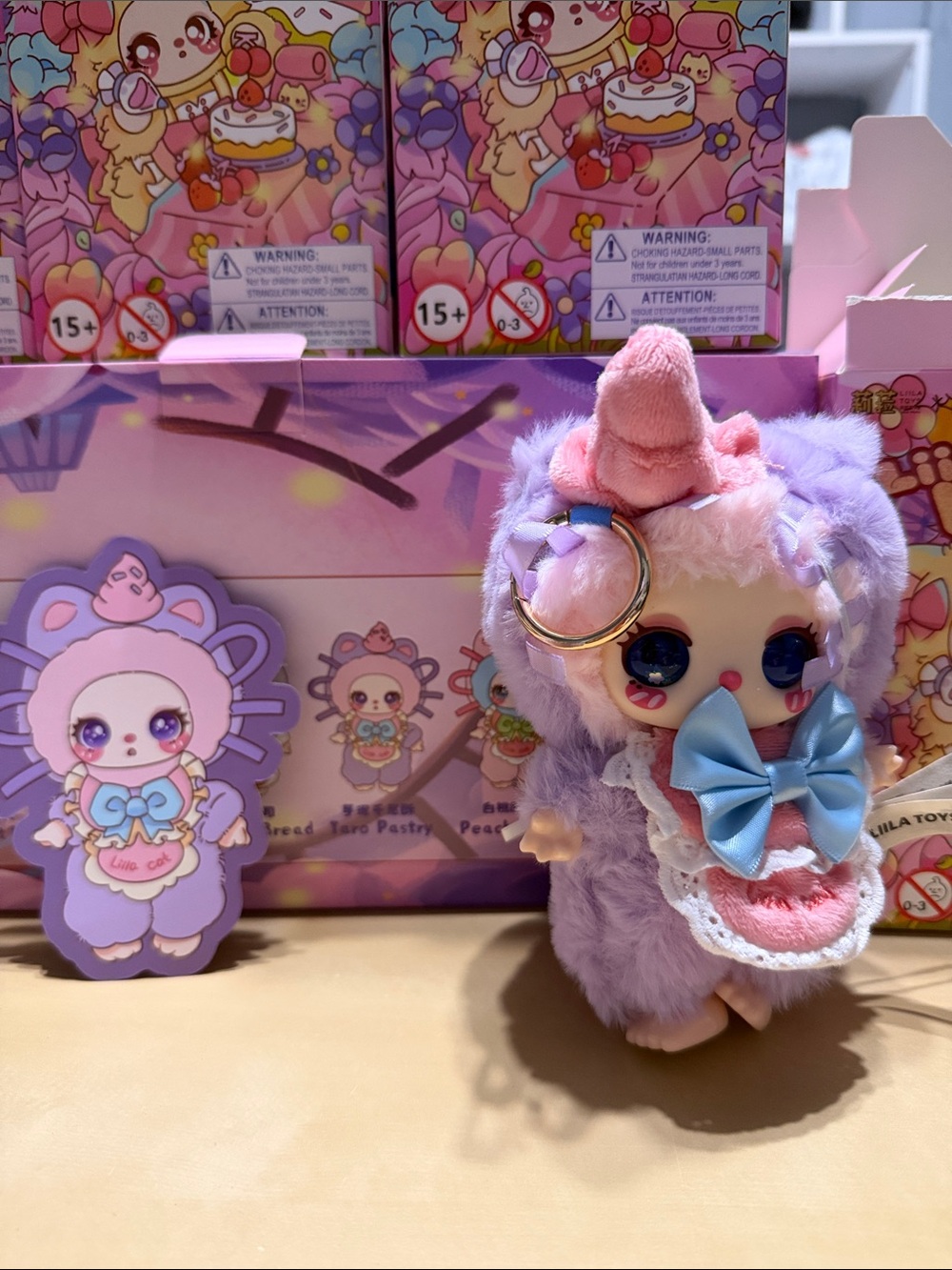 Liila’s Chef Kitchen Purple Plush Keychain Doll with Blue Bow